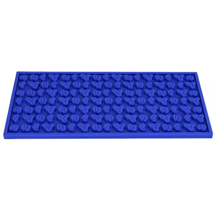 Tapete para barra, tapetes de 30x15x0,8 CM, tapete de silicona apto para alimentos, tapete antideslizante para servicio de barra, tapete para derrames, azul oscuro - 1