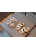 Sandalias de estilo bordado para niñas, zapatos de playa con punta abierta, informales, versátiles, planos de princesa con lazo, Verano - details 3