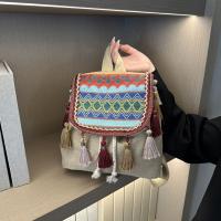 Mochila de estilo étnico con borlas, bolso escolar pequeño de lona, ​​bolso de hombro con borlas, bolso escolar bordado de estilo coreano de gran capacidad - details 9