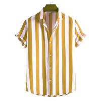 Camisa Sencilla a Rayas para Hombre Cárdigan Informal Holgado con Borla Top de Talla Grande - details 3