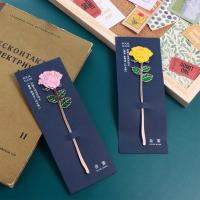 Papelería, suministros escolares, carpeta de página en relieve para colorear, marcapáginas con diseño de pájaro y rosa, Clip de posicionamiento, marcapáginas de aleación - details 3
