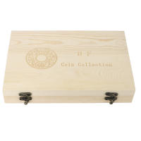 Caja De Almacenamiento Para Monedas De Madera HOOMIN Con Base Ajustable Y Antioxidante Estuche Clásico Ecológico Para Coleccionistas - details 10