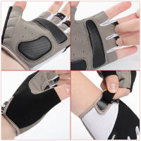 Guantes de ciclismo para bicicleta de montaña, antideslizantes, amortiguadores, acolchados, medio dedo, accesorios deportivos cortos - details 8