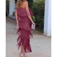Vestidos asimétricos con flecos en los hombros, moda entre las mujeres. - details 9