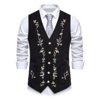 Chaleco Retro de Cuello en V Moda de Fiesta de Ocio para Hombres Material de Poliéster - details 12