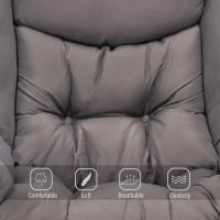 Silla perezosa con otomana, silla moderna con reposabrazos y bolsillo lateral, sillón de lectura con reposapiés para espacios pequeños, color verde afelpado - details 21