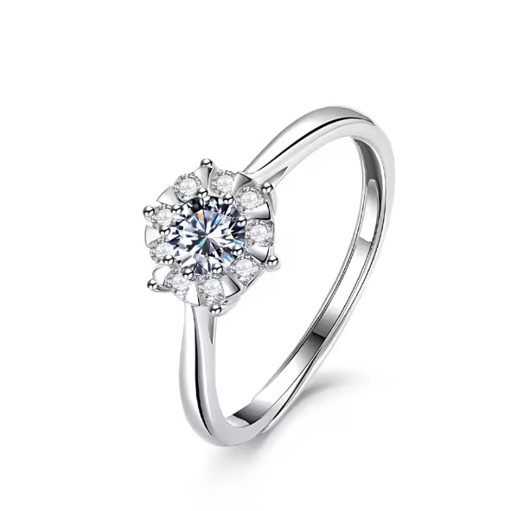Anillo de circón AAAAA de plata de ley para mujer, joyería de compromiso de boda - 1