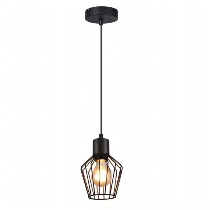 Lámpara colgante de comedor CBJKTX, lámpara colgante negra E27, lámpara colgante de metal con 1 llama - 1