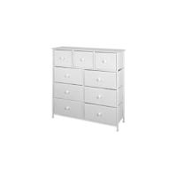 Max Home Cómoda dormitorio multiusos, 6 cajones de tela ligeros, 80x30x62 cm, Estructura acero, Tablero madera, Color blanco, Con sistema de nivelación, Organización, Almacenamiento (18409) - details 9