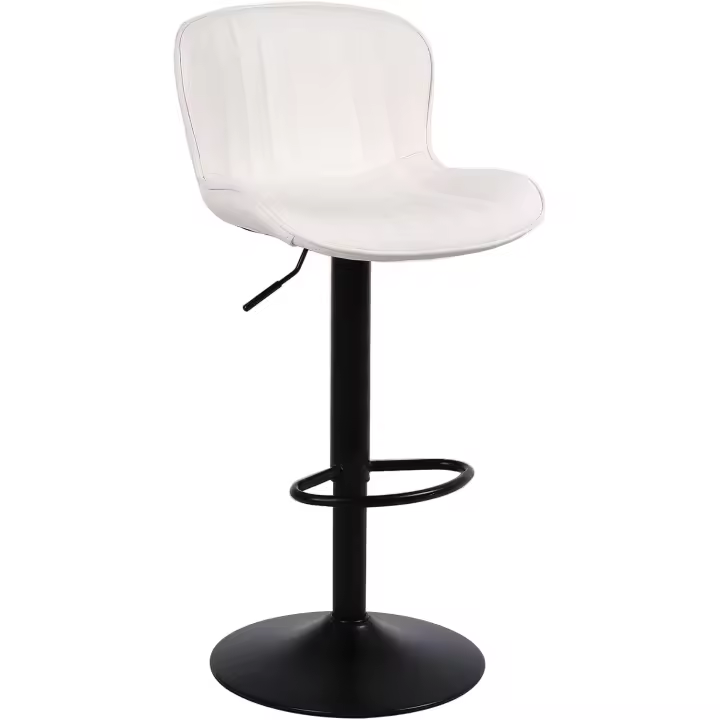 Nusetx Taburete Alto, 1 × Taburete de Cocina, Taburete de Bar Giratorio en 360 °   con Respaldo y Reposapiés, para Cocina, Comedor y Mostrador, Beige - 1
