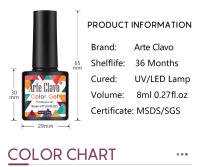 Arte Clavo gel pulido conjunto de 10 piezas barniz de gel 8ml remojo semipermanente de uñas en la superficie mate LED ultravioleta - details 0