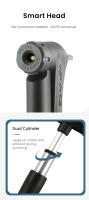 GIYO-bomba de mano portátil para bicicleta, inflador de neumáticos de aleación de aluminio, válvula Schrader Presta, 120Psi - details 3