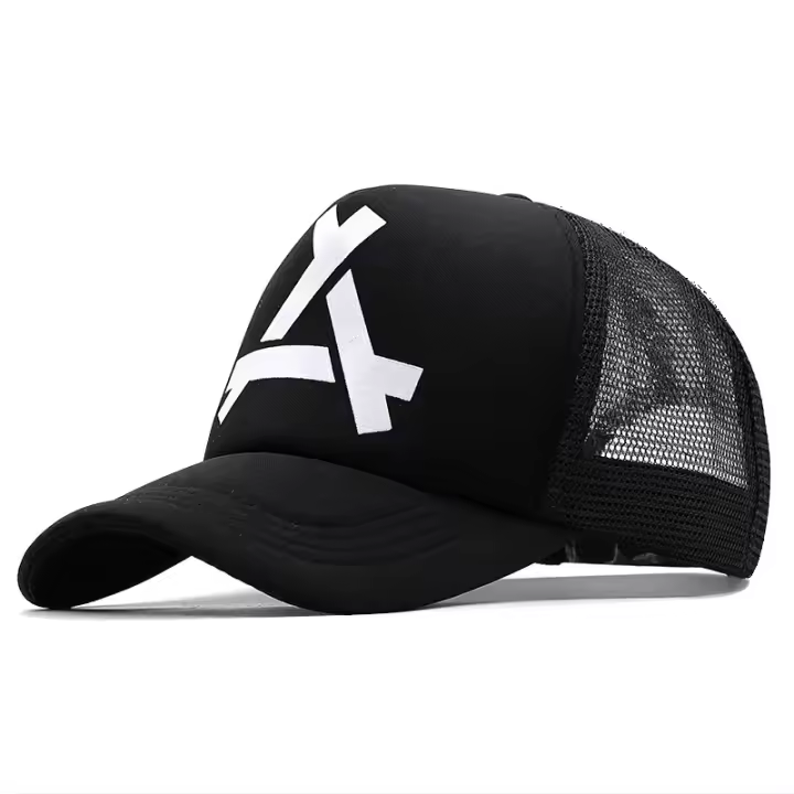 Gorras de béisbol de malla triangular en relieve para mujer, gorras Snapback de malla transpirable, gorras deportivas informales rojas y negras, gorra Unisex para hombre y pesca - 1