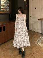 Vestido francés con tirantes florales, dulce y Súper Hada, con sentido del diseño de mujer, vestido de princesa de pastel de longitud media a larga, estilo Hepburn - details 2