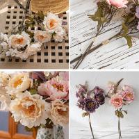 Ramo de flores de peonía artificiales de tacto Real, peonía de simulación hecha a mano de lujo, ramas de peonía de seda realistas elegantes, Día del Maestro - details 11
