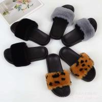 Zapatillas de piel sintética de lujo para mujer con diseño de mapache de cabeza redonda, parte inferior plana cálida, plantillas de goma para el hogar para invierno al aire libre - details 4