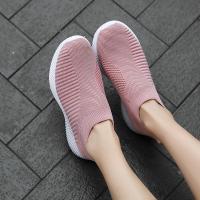 Zapatos de calcetines transpirables para mujer, zapatillas deportivas suaves para caminar, zapatos planos cómodos informales a la moda, color azul - details 12