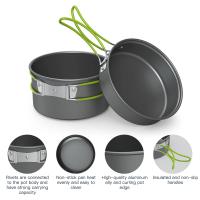 Batería de cocina portátil para camping, glamping, deportes al aire libre, multifuncional para 2-3 personas. - details 6