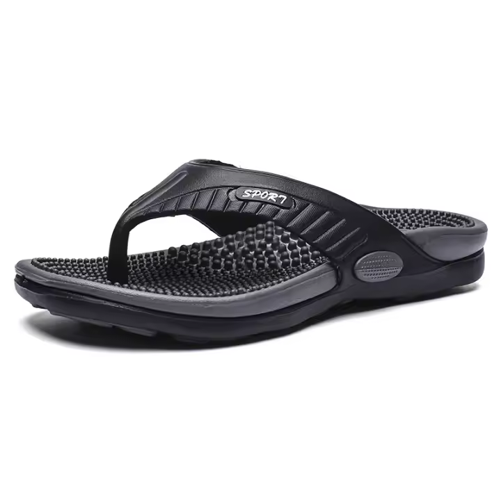 Chanclas antideslizantes para hombre, sandalias negras, ligeras y cómodas - 1