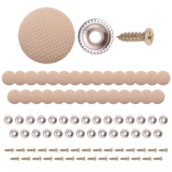 30 Uds. Tornillo de fijación de tela para techo de coche, hebilla fija para techo de coche, remaches a presión, retenedor, botón de reparación de revestimiento automotriz, color Beige - 1