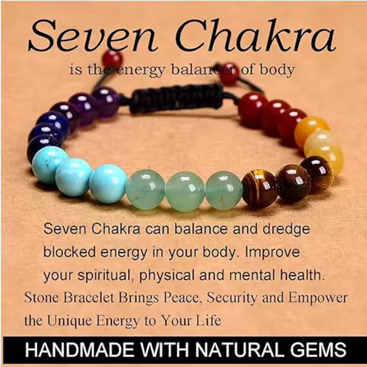 Pulsera De Cuentas Elásticas Ajustables De Siete Pulsos Naturales, Regalo Del Día Del Padre, Joyería De Temperamento Hecha A Mano - 1