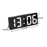 Reloj despertador digital con control por voz, repetición de temperatura, modo nocturno, reloj de mesa de escritorio, función antidisturbios de 12/24H, relojes LED - details 1