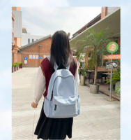 Moda Bolsas de Dos Hombros de Color Sólido para Hombres y Mujeres Tendencia Casual Bolsa de Nylon con Cremallera Mochila de Gran - details 2