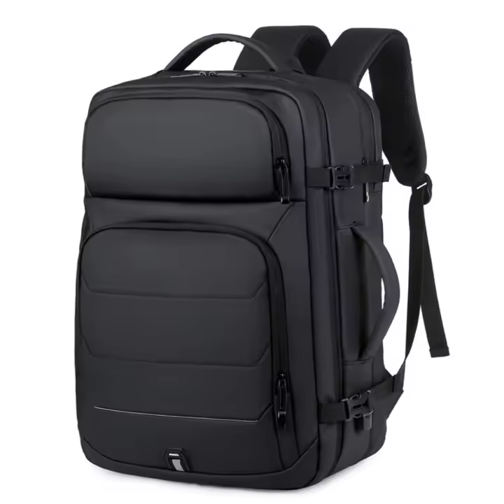 Mochila impermeable de gran capacidad con USB para hombre, bolsa de ordenador de negocios con rayas reflectantes, carcasa dura multifuncional - 1