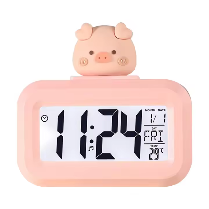 Reloj despertador Digital LED, pantalla de alarma Digital electrónica, relojes de mesa de escritorio para el hogar, oficina, retroiluminación, reloj calendario con repetición - 1