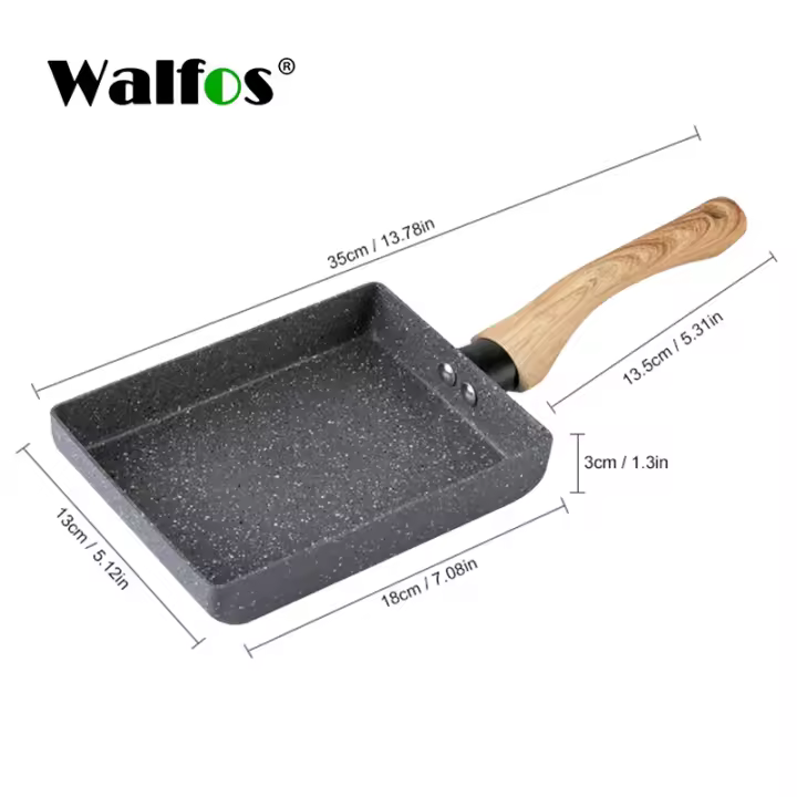 Sartén Walfos No-Stick para Cocina y Desayuno Apto para Gas y Inducción Hecho en China Material Maifan Piedra Estilo Clásico - 1