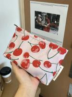 Bolsa de Maquillaje de Cereza Fresca y Dulce Gran Capacidad Portátil para Almacenamiento de Pinceles de Maquillaje y Viajes - details 7