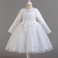 Vestido de actuación de Piano para niña, vestido de princesa de cumpleaños con flores para niña, tul hinchado de alta gama, pasarela - details 9