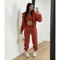 Conjunto de ropa de mujer de 3 piezas, suéter con capucha con forro polar, camiseta sin mangas y pantalones deportivos - details 7