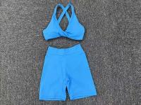 Conjunto de pantalones cortos cruzados sin espalda para mujer, ropa deportiva de 2 piezas, ropa de entrenamiento PIESS, ropa deportiva - details 34
