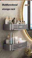 Organizador colgante no perforado, estante para colocar artículos de tocador y toallas, soporte para organización de champú para baño - details 9