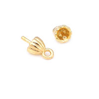 Perlas de latón de alta calidad con baño de oro de 18K, media perforación, para conectar dijes, tapas de perlas, accesorios para la fabricación de joyería DIY para mujeres - details 8