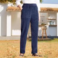 Nuevos pantalones casuales de mujer de pierna recta de color sólido con cintura elástica - details 1
