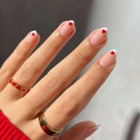 24 piezas de diseño dorado en forma de almendra francesa, uñas ovaladas simples, uñas postizas completamente cubiertas - details 8