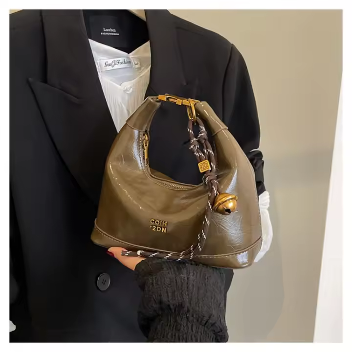 Bolso Premium 2025 nuevo nicho textura retro bolso de moda de un hombro mensajero bolso de las mujeres bolsa de bola de masa - 1