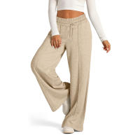 High Waisted Wide Leg Sweatpants Para Mujer Pantalones De Yoga Casuales Jogger De Cintura Baja Estilo Casual Cotton Ankle-Length - details 10