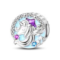 Encanto de Flamenco y Unicornio de Plata Esterlina 925 Joyería de Pulsera Original DIY para Mujeres - details 41