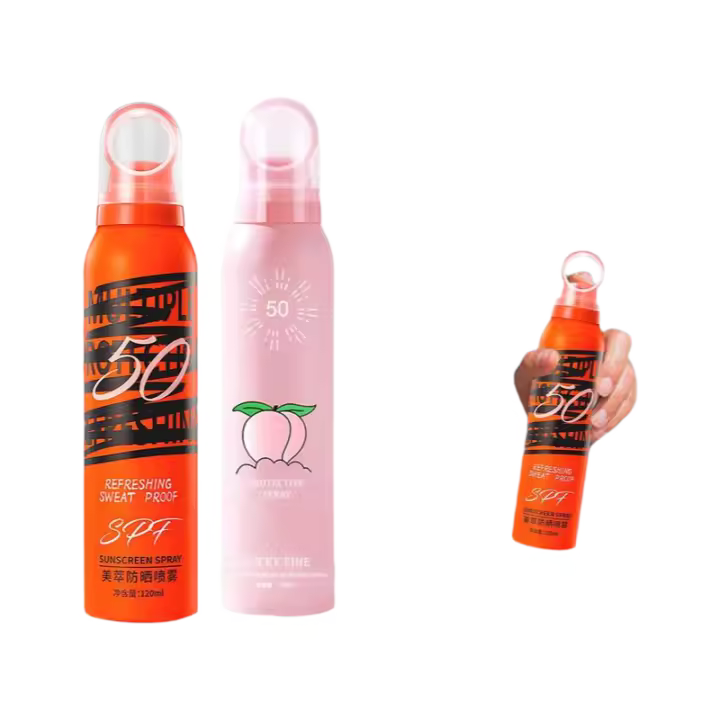 SPF 50 protector solar en aerosol, 120ml, crema solar blanqueadora, protector solar para la piel del cuerpo y la cara, espray hidratante para el cuidado del cuerpo y la cara - 1