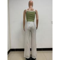 Moda femenina New -End Color sólido Pierna ancha con lentejuelas drapeadas Pantalones casuales para mujer - details 57