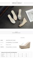 Nuevas sandalias de cuña transparentes de cáñamo con tacón alto - details 0