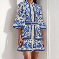 Vestido largo medio informal holgado con estampado de temperamento para mujer, nueva moda de primavera - details 3