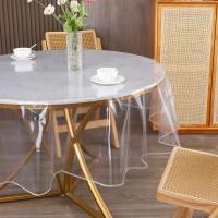 Protector de mesa transparente, cubierta redonda de PVC resistente al aceite, a prueba de manchas, limpiable, decorativa para habitación - details 1