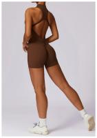 Mono de Yoga Sin Mangas con Almohadilla Kailuoka para Mujer Rompers Deportivos de Gimnasio Fitness Cortos con Talleres Material de Nylon - details 21