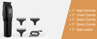 Cortapelos Profesional para Hombres, Cortapelos 3 en 1, Recortador de Barba y Afeitadora Eléctrica con Pantalla LED, Kit de Aseo Inalámbrico para el Hogar, Viajes, Peluquero, Regalo Ideal para Él - details 3