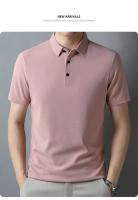 Polos hombre manga corta ropa hombre Primavera verano nuevos hombres Casual Waffle manga corta Polo moda Color sólido Top - details 6