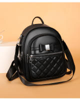 Mochila pequeña de cuero negro para niñas, bolso de hombro pequeño rosa para teléfono móvil, mini mochila informal - details 4